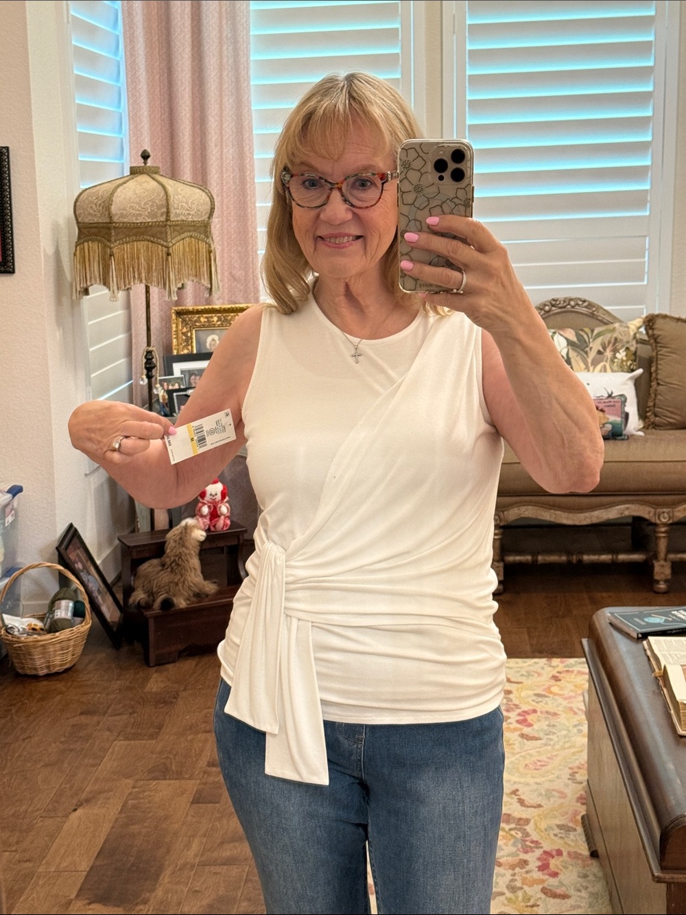 Karen Kane Sleeveless Knot-Front Blouse